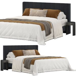 Striped Headboard Bed