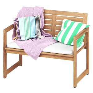 Nammaro Bench With Backrest And Cushions Ikea