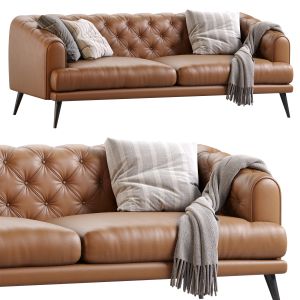 Earl Gray Modern Chesterfield Sofa