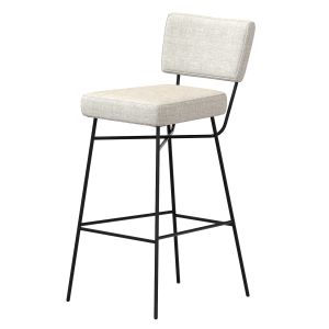 Orfeo Bar Stool White Velvet Mistral