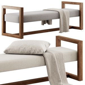 Upholstered Teak Bench By Kathy Kuo Home