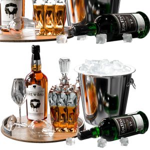 Whiskey And Champagne And Decanter Set No5