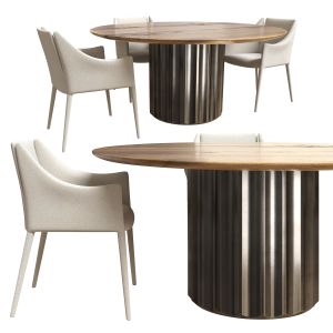 Vela Chair Dorian Table Set By Bonaldo