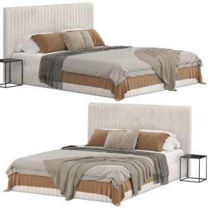 Striped Headboard Bed