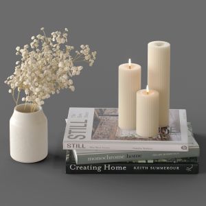 Decor Set 44 Gypsophila & Books