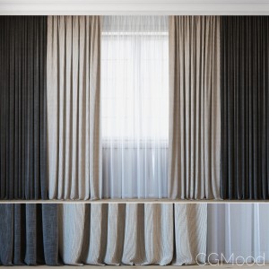 Curtains With Tulle Set 09