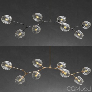 Branching Bubble 8 Lamps - Gold And Black Metal