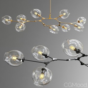 Branching Bubble 9 Lamps - Gold And Black Metal