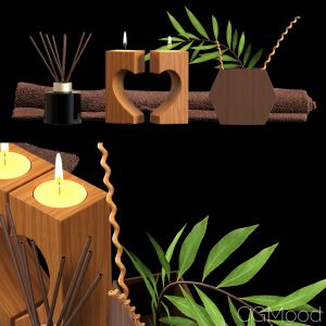 Wooden Candlestick Heart