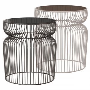 Spoke Glass Metal End Table