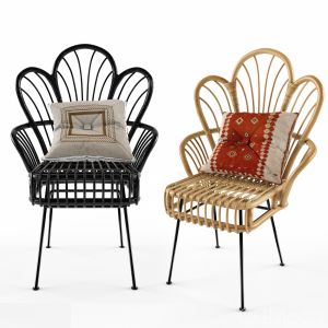 Avocet Rattan Fan Back Accent Chair