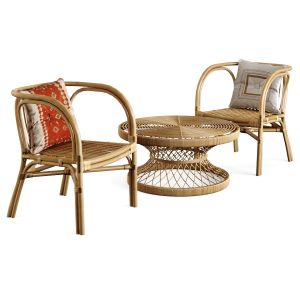 Rattan Table And Chair Set 2