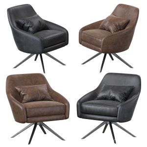 Leather Pleated Swivel Chair