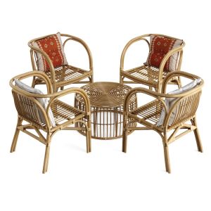 Rattan Table And Chair Set 3