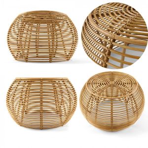 Java Rattan Ottomans From Large