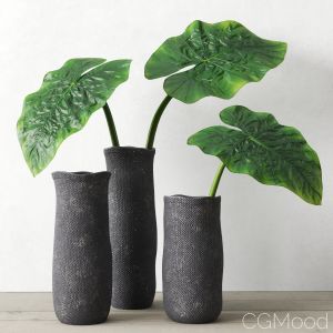 Restoration Hardware Crosshatch Concrete Vases