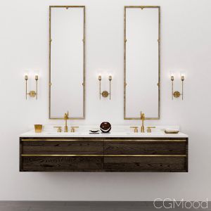 Bezier Double Extra-wide Floating Vanity - Rh