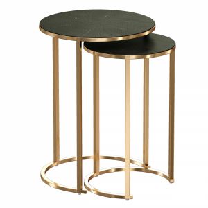 Keya Antique Brass Nesting Accent Tables