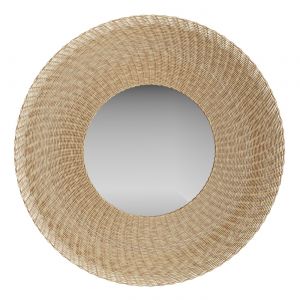 Wall Mirror In Wicker Rattan Frame