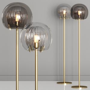 Marc Wood Studio Pleated Crystal Floor Lamps