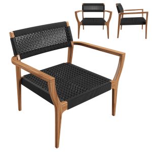 Chair Lounge Rope Woven Black