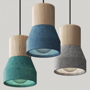 Specimen Editions Cement Wood Pendants