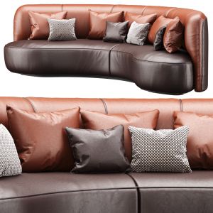 Annabel Leather Round Sofa Ls08