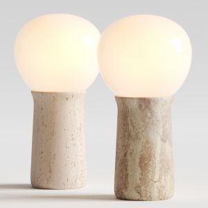 Cb2 Exclusive Fin Travertine Table Lamp