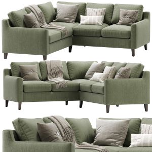 Beverly Upholstered 3 Piece L Sectional Green