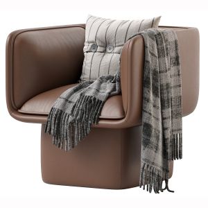 Missana Block Armchair Fabric Brown