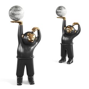 Monkey Holding Moon Sculpture