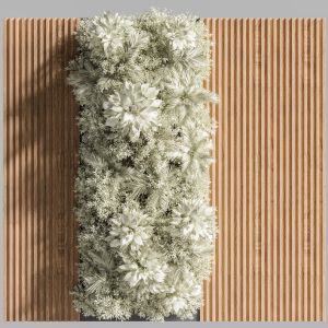 Wooden Planks And Vertical Garden 05(white