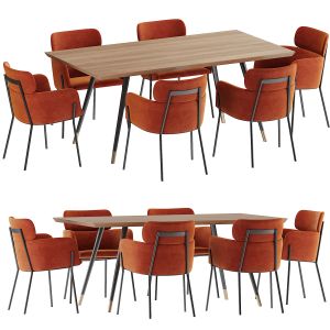 Cb2 Azalea Brown Dining Set