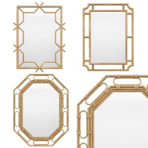 Rattan Mirror Set 2