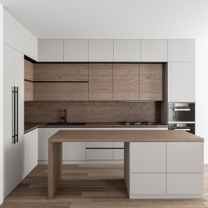 Kitchen Modern - Wood And Gray 48