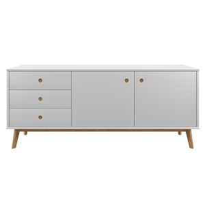 Buffet Enfilade Nordique En Bois Blanc 3 Tiroirs 2