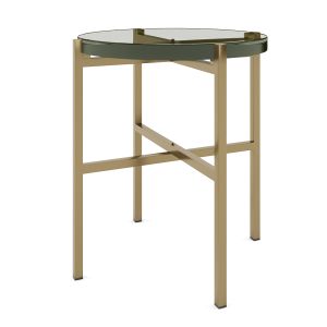 Side Table Vidrio Brass