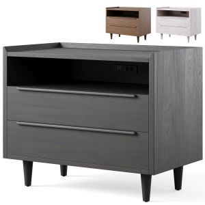 Tate 2-drawer Midcentury Charging Nightstand