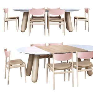 Apelle Chair Balance Table Dining Set By Bolia