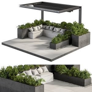 Roof Garden And Landscape Furniture With Pergola