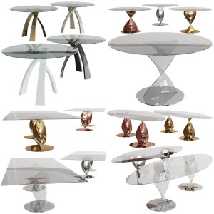 Elika by Porada Glass Table Collection