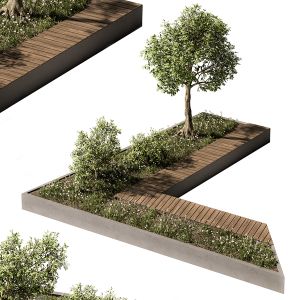 Urban Furniture Architecture Bench With Plants