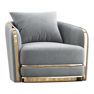 Balmain Blush Velvet Gold Armchair