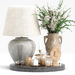 Decorative Set 28 - Branches And Table Lamp