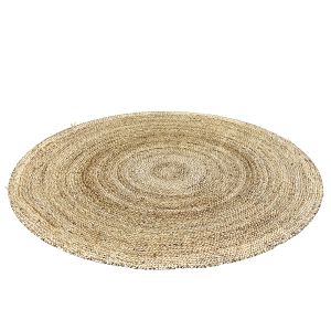 Hausattire Hand Woven Jute Braided Rug Round Natur