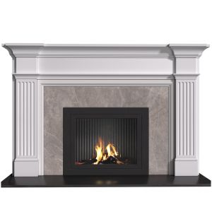 Modern Fireplace In Classic Style With Marble