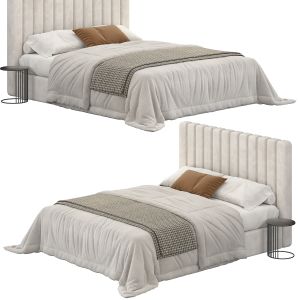 Striped Headboard Bed