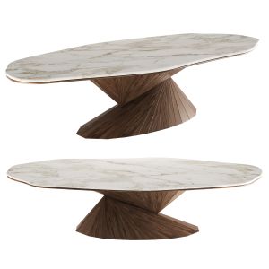 Bonsai Marble And Walnut Dining Table