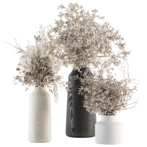 Bouquet - Dried Branch In Wooden Vase 75