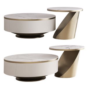 Liguria White Slate Coffee Tables By Yika Home